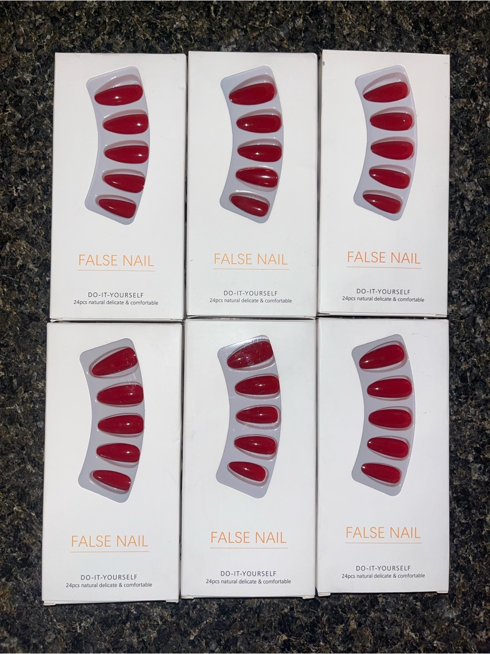 Red Press-On False Nails Pack - Set of 6